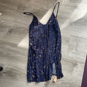 Reformation Marlowe dress in Galaxy Print